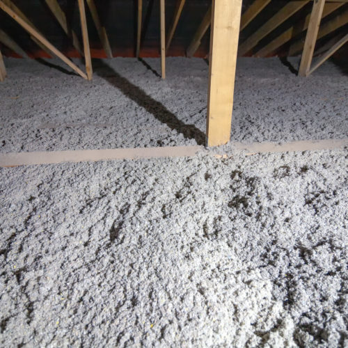 The Attic Has Cellulose Insulation. Made From Recycled Paper The Attic Has Cellulose Insulation. Made From Recycled Paper