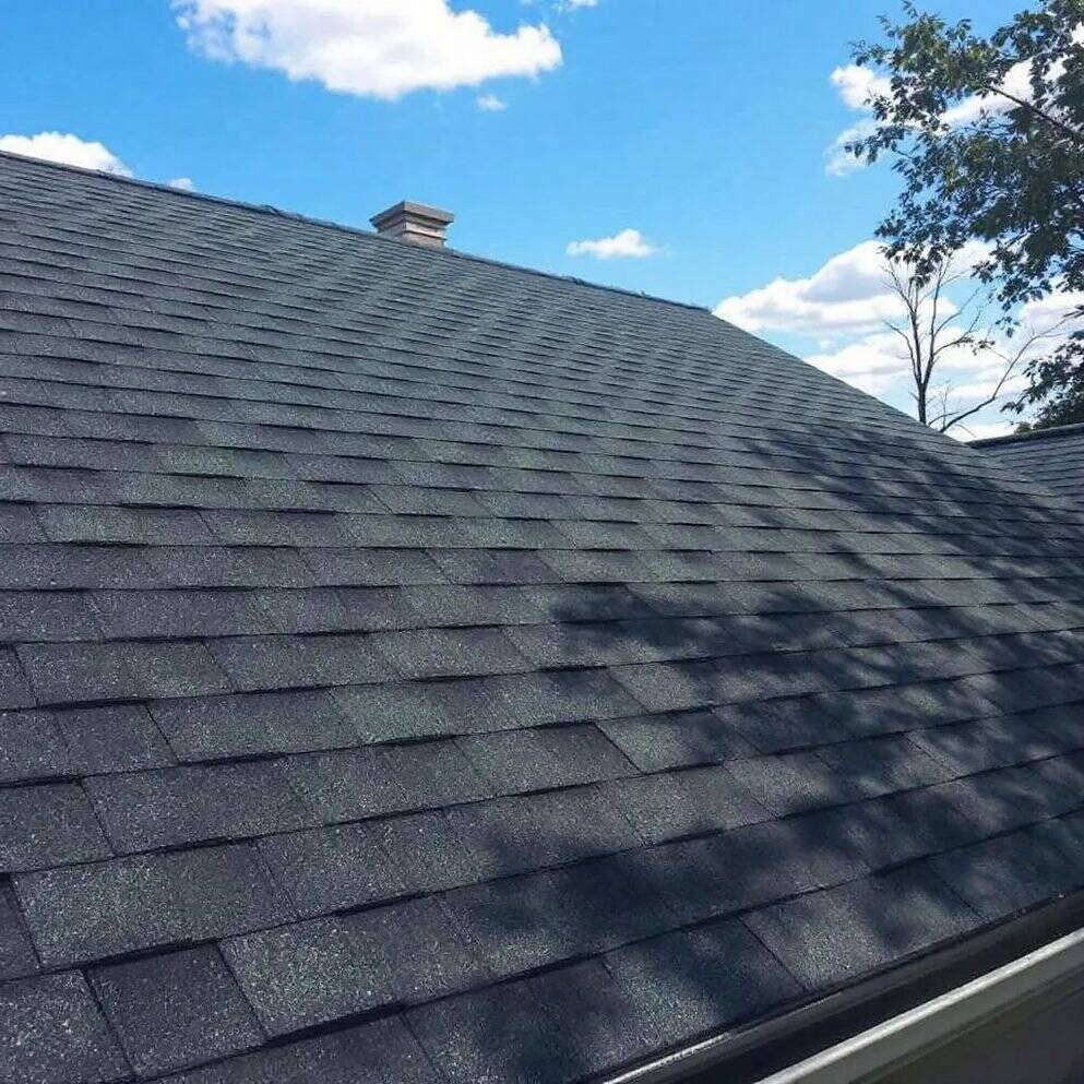 Asphalt shingles roofing system installed on residential home in Minnesota