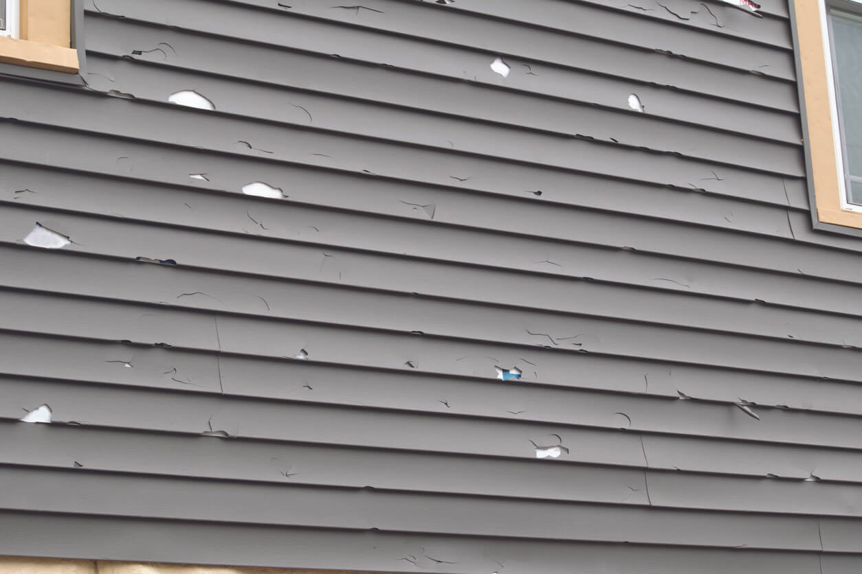 siding with hail damage