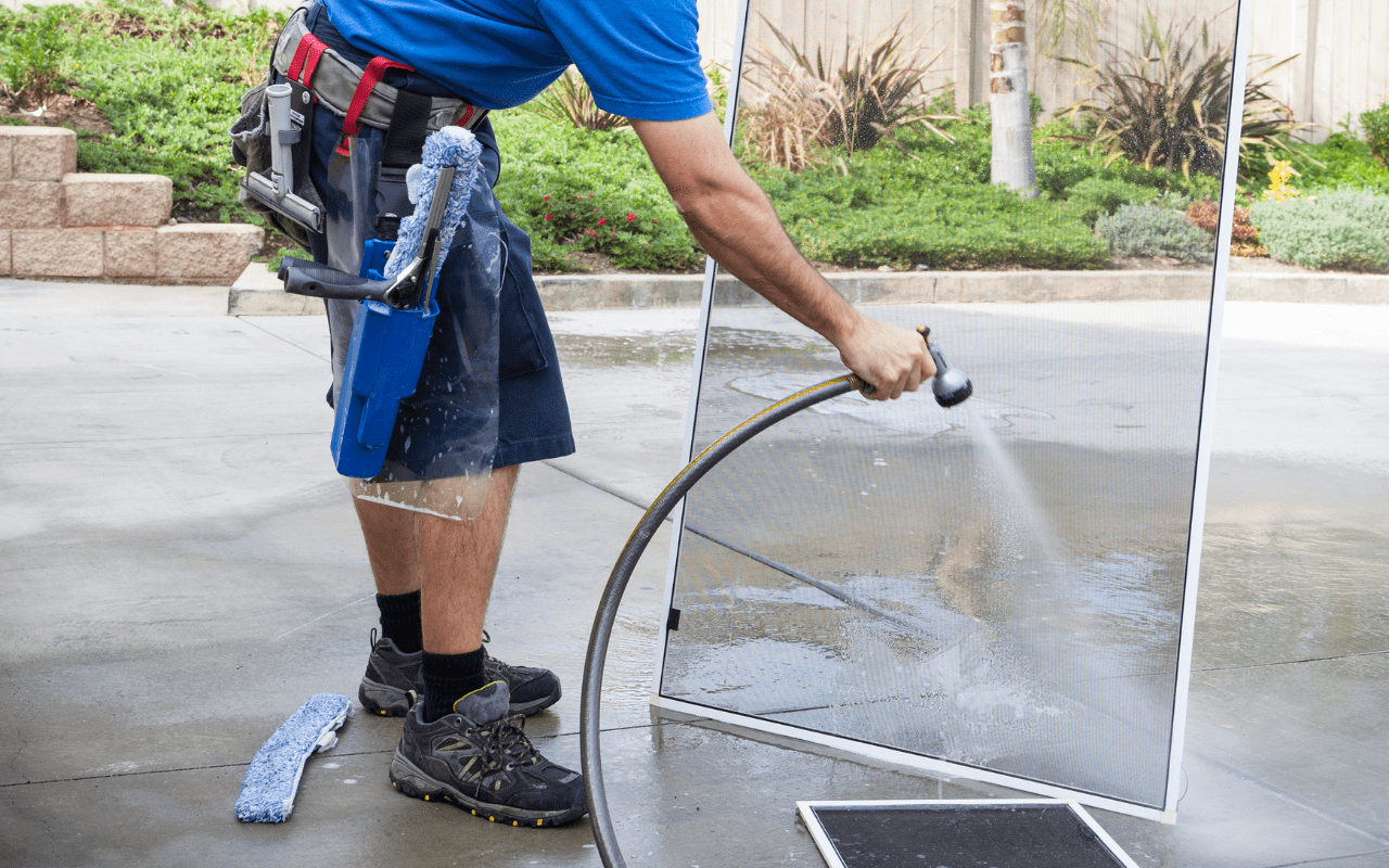 cleaning window screens