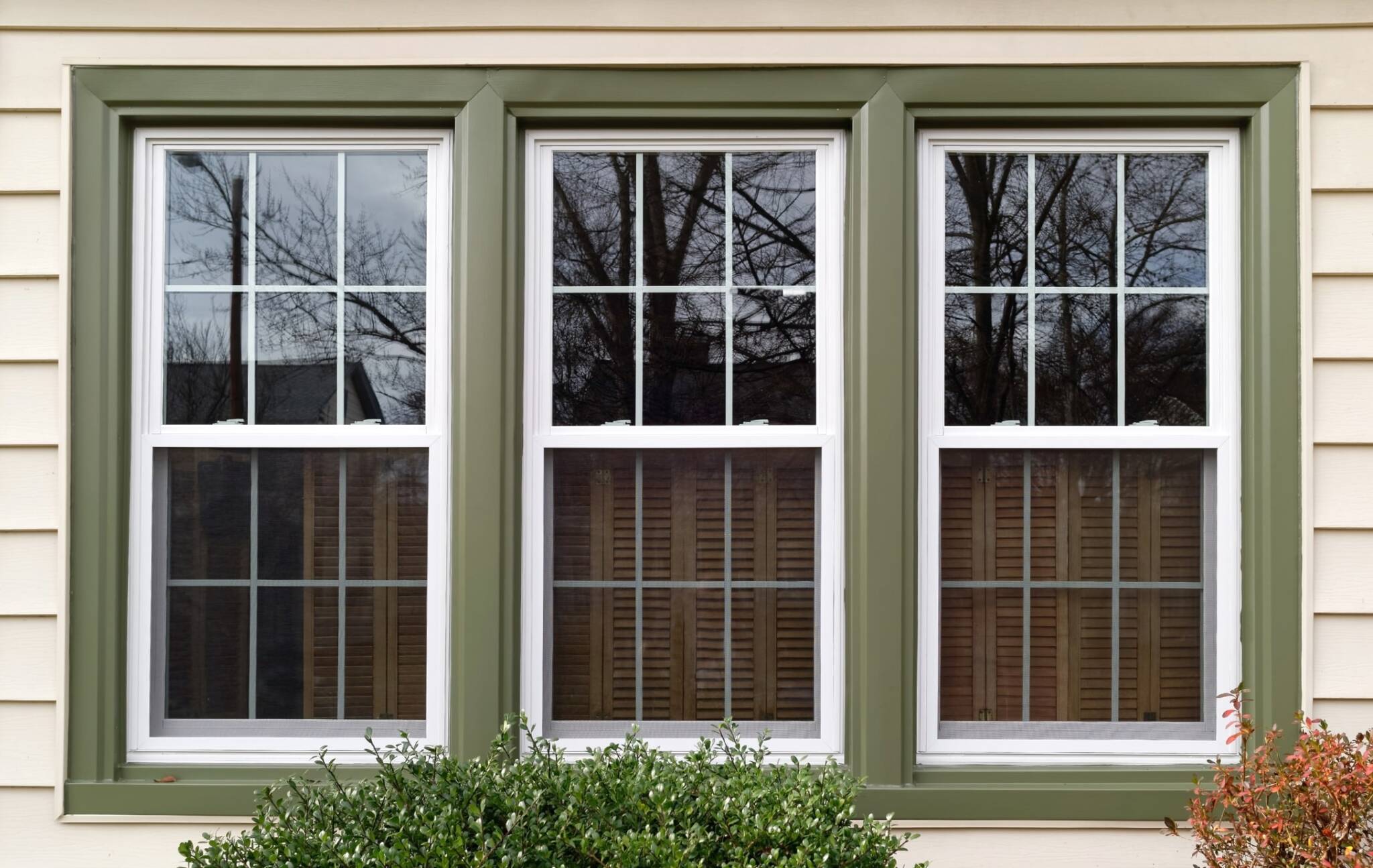 composite windows on house