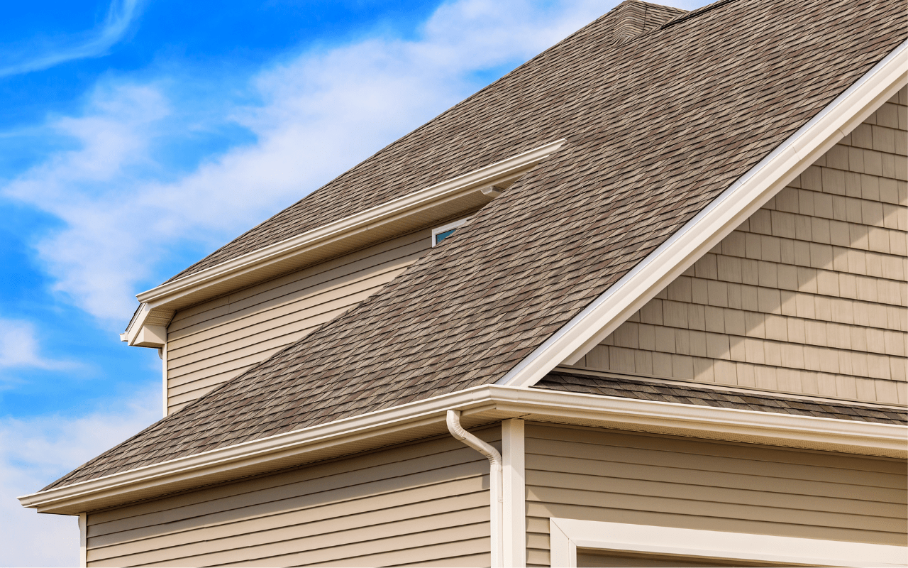 seamless gutters on residential home