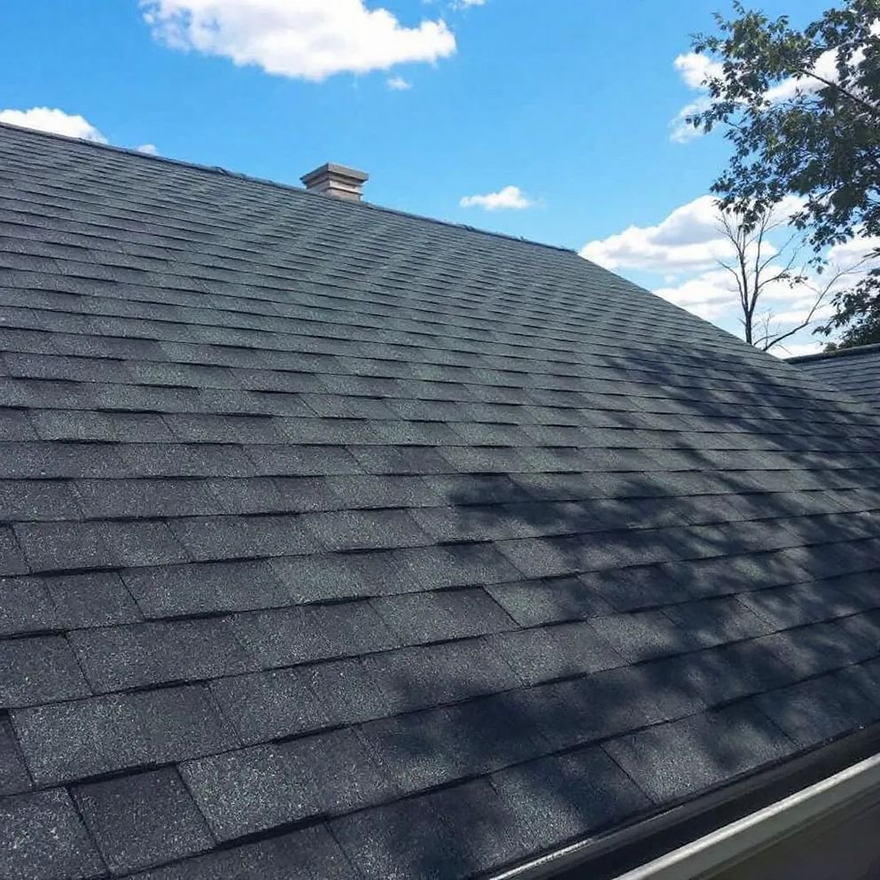 Asphalt shingles roofing system installed on residential home in Minnesota